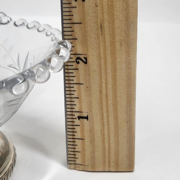 Imperial Candlewick Floral Glass Bowl w/Sterling Silver Base Rim Vintage - Picture 11 of 11